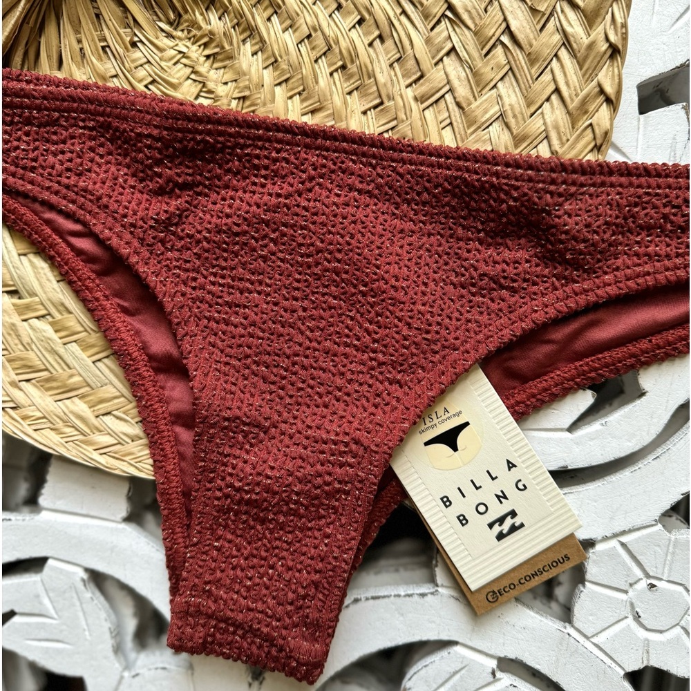 ✨ BILLABONG ✨ SHIMMER HIGH ISLA BIKINI SWIM BOTTOM DEEP SIENNA